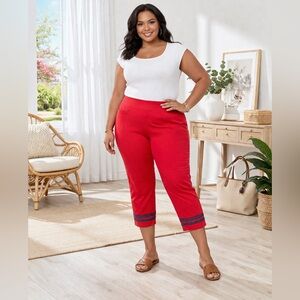 NEW Croft & Barrow Women’s Cherry Red Effortless Stretch Capri Bottoms Size 6